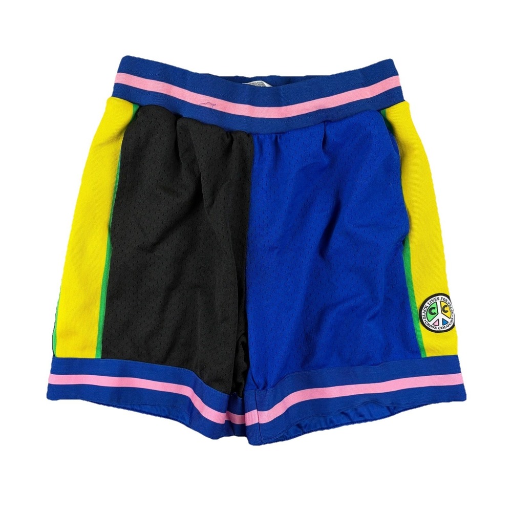 Cross Colours Basketball Shorts Mens Medium Blue‎ Colorblock Mesh Retro Hip Hop